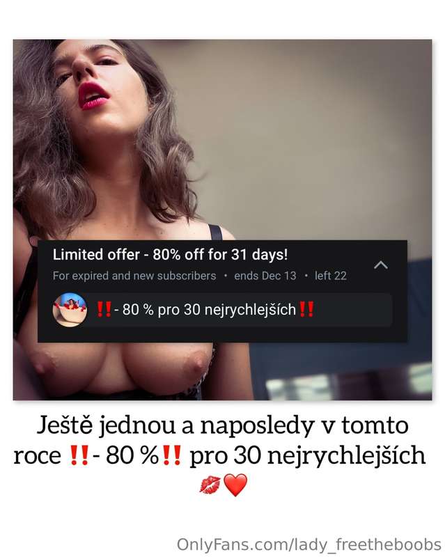Udělej si radost 🤗❤️⬇️⬇️⬇️https://onlyfans.com/lady_freetheb..