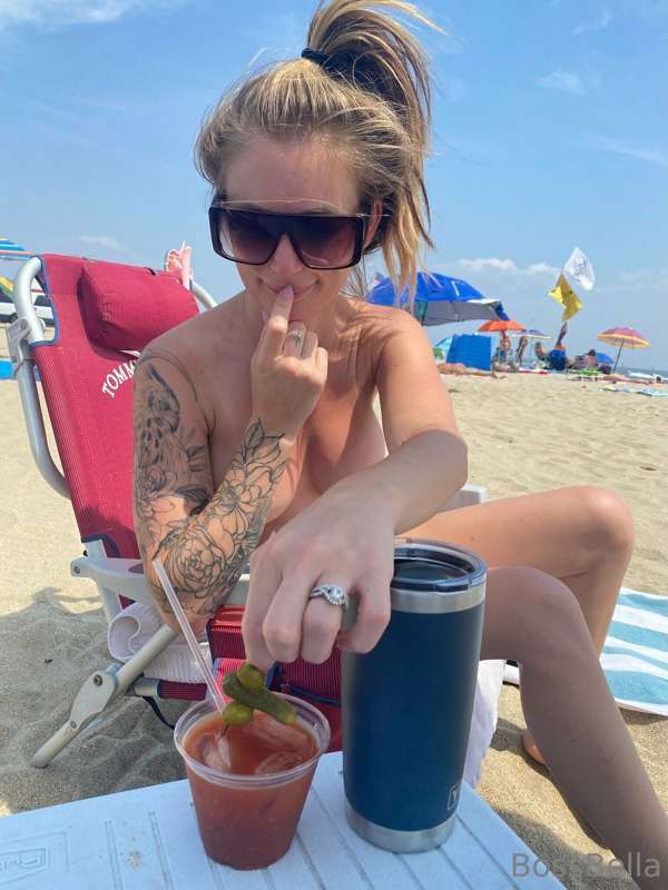 I miss the warm weather... topless at the beach!