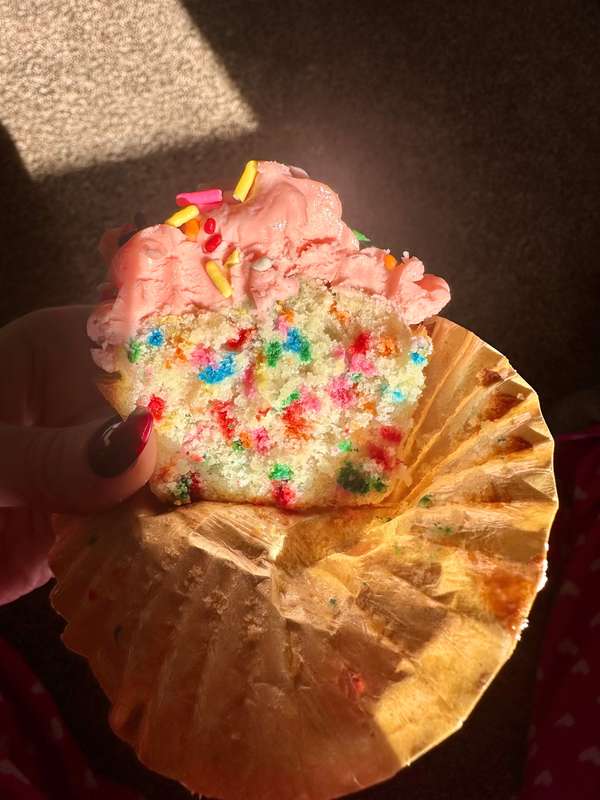 here’s a pic of the homemade cupcake btw why is it SO cute! 