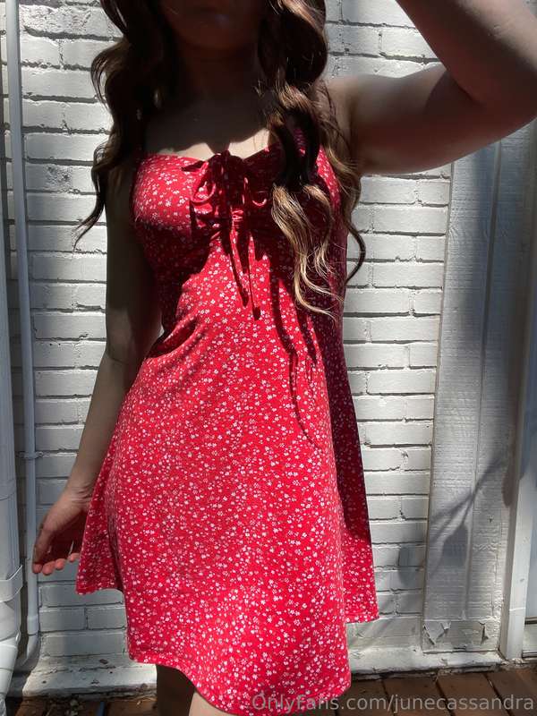 Guess what's under my sundress?