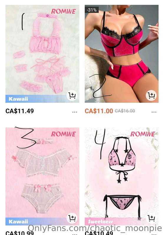I'm thinking about ordering 2 or 3 new lingerie sets, but th..