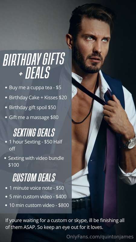 Todays my Birthday 🎂 Wanna spoil me today or get in on a dea..