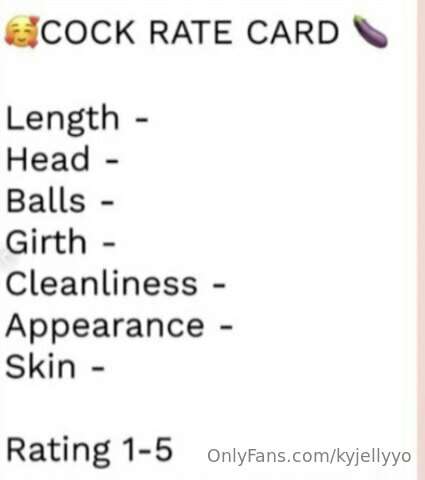 Tip $10 dollars and get a detailed cock rate!