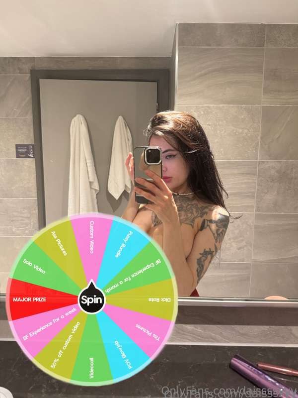 Play with me 😈It's a wheel where you can win things you've d..