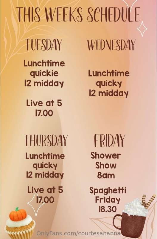 This weeks LIVE STREAM schedule Love you, to join me, for ni..