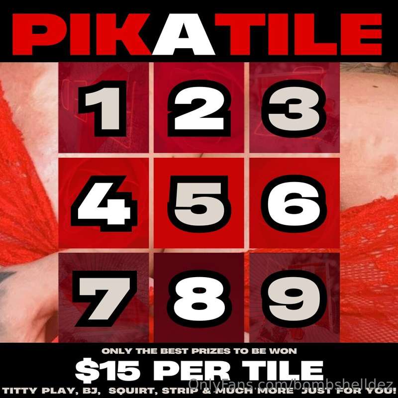 🅻🅴🆃🆂 🅿🅻🅰🆈Pick a tile, and reveal your prize!Only the hottest..