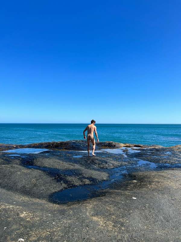 Here's Sam, the naked explorer!