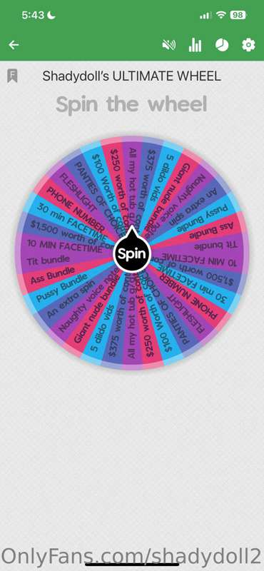 ## ___SHADYDOLL’S ULTIMATE WHEEL___ 😈🎡
ALL PRIZES WORTH $100..