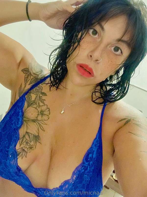 Do you like my new lingerie? Strong blue.