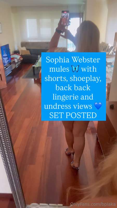 Sophia Webster mules 🦋 with shorts, shoeplay, back back ling..