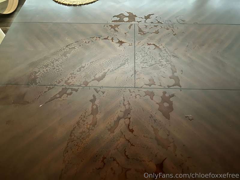 Aftermath of me squirting on my dining room table🥵 I then go..