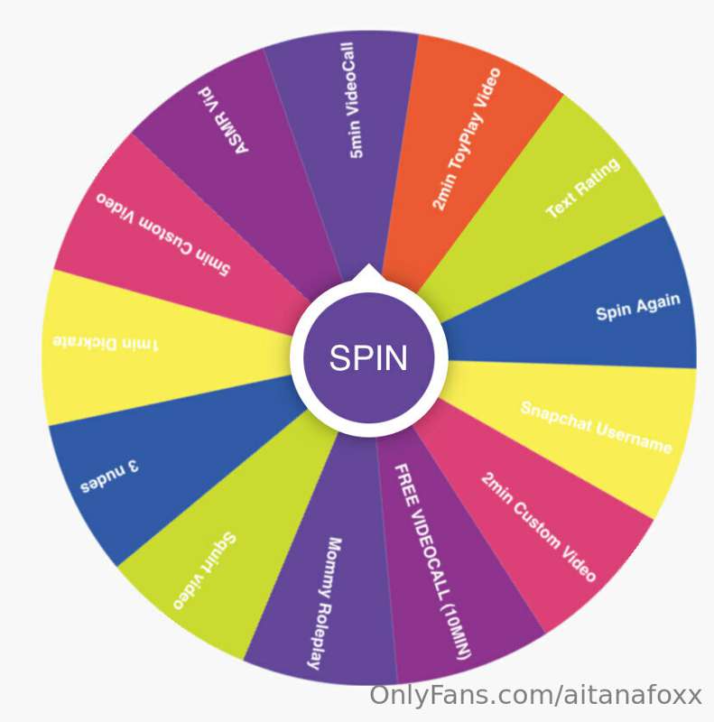 PORN ROULETTE!! SPIN AND WIN

1 Spin 5$ 
3 Spin 10$