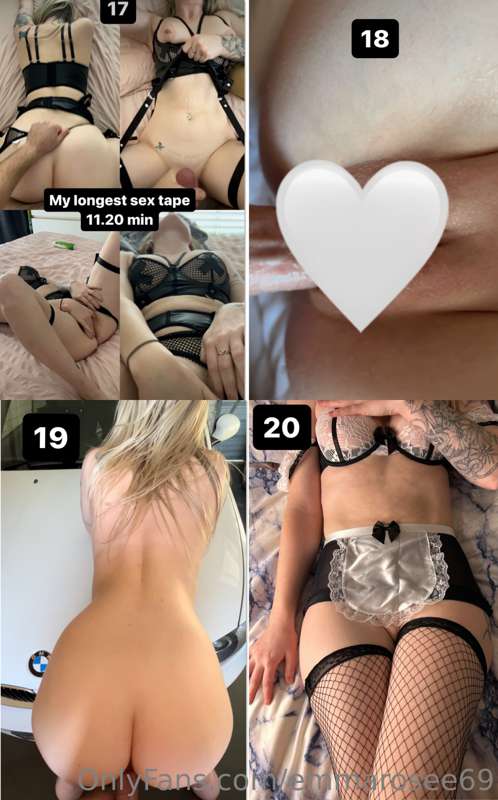 Updated sex menu 💗