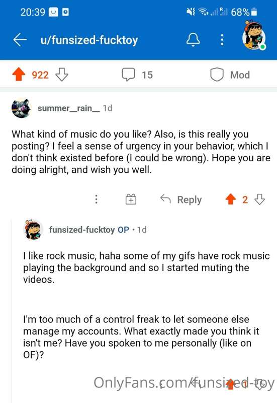 Well I think I have my first stalker 🥲 This whole comment th..
