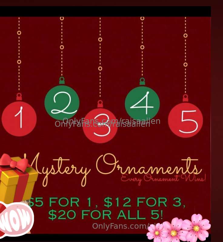 5$ -1 ornament12$-3 ornaments20$ ALL 5 ornaments🎁🎁🎁🎁🎁🎁🎁
