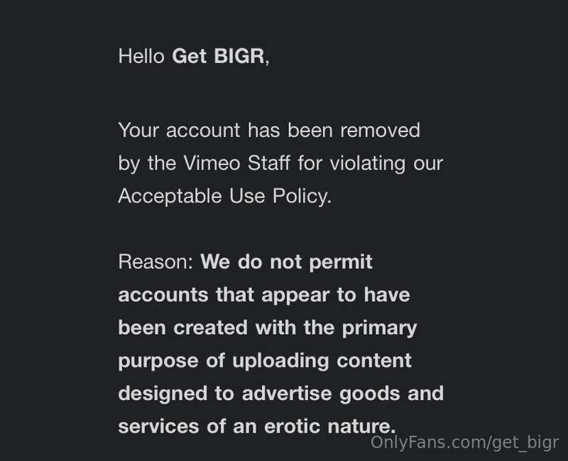 IMPORTANT UPDATE:My Vimeo account was shut down this morning..