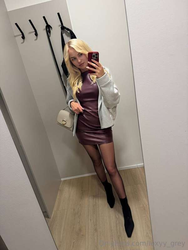 I'm going for a little walk in this amazing leather dress in..