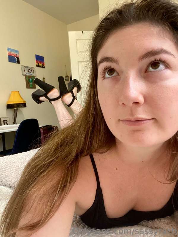 Took more shots in my black one piece, this time with heels...
