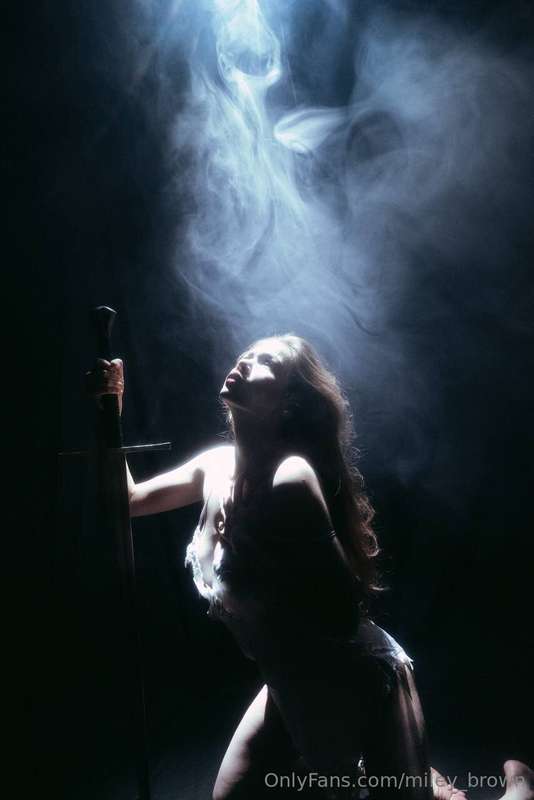 I moan in the smoke because I need you and your sword betwee..