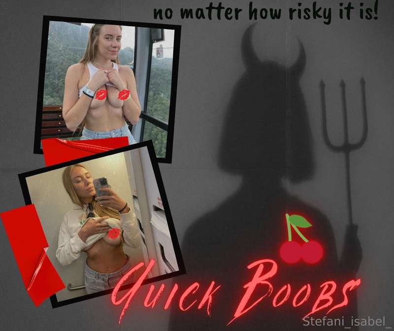  🔞‼️😱 I want to play a game with you called “Quick Boobs” 🍒 ..