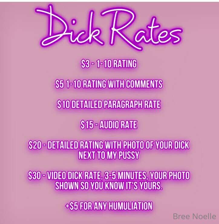 NEW dick rate menu 💋