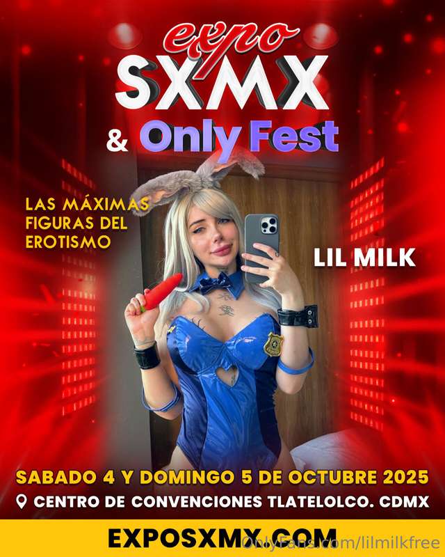 Tu conejita estará este 4 & 5 de octubre en la Expo SXMX 👮‍♀..