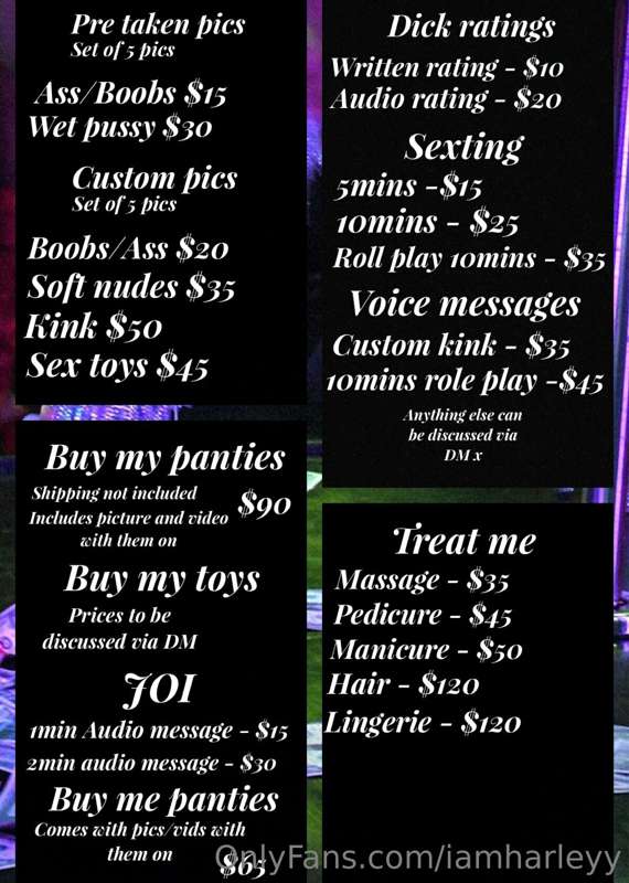 🔞HERE IS MY TIP MENU👀 

Other content is always sent randoml..