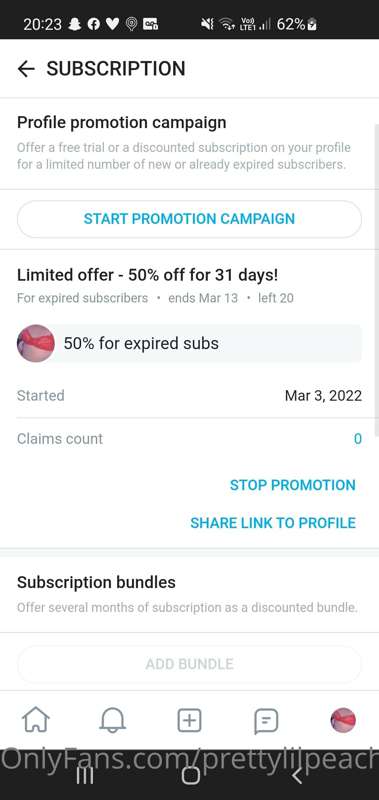 Changed it to 50% off for expired subs!!! If your subscripti..