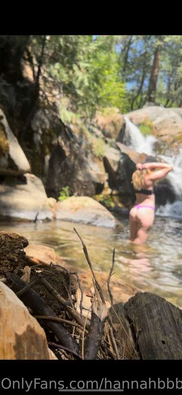 spent the day hiking and found a waterfall 🥵