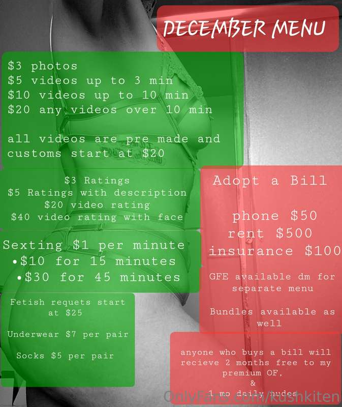 New month new menu! Don't miss out and message quick
