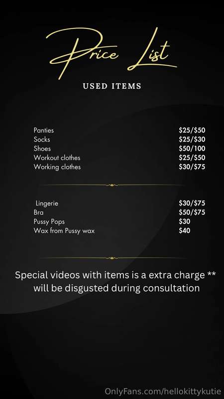 As requested  I have made a price list for selling used item..