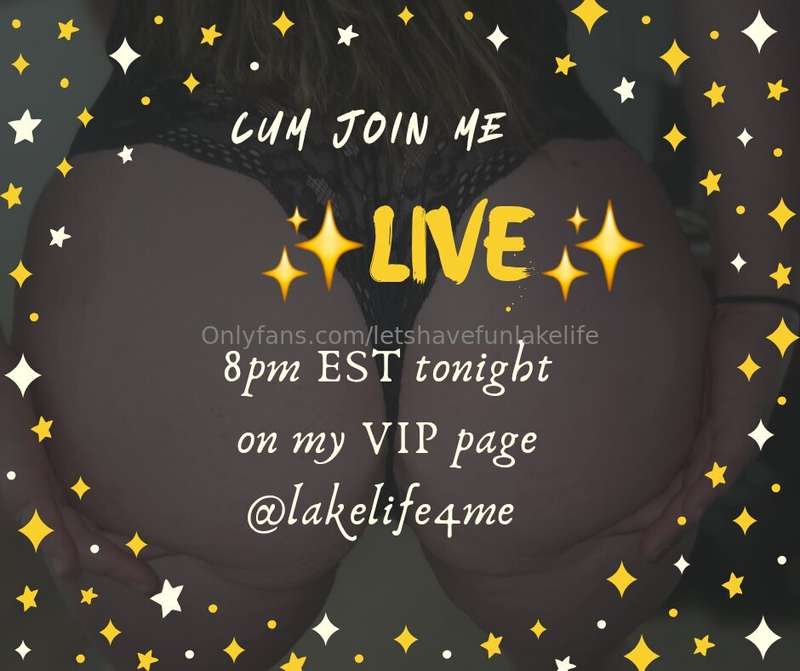 I'm going LIVE in a few hours on my VIP page! Make sure to c..