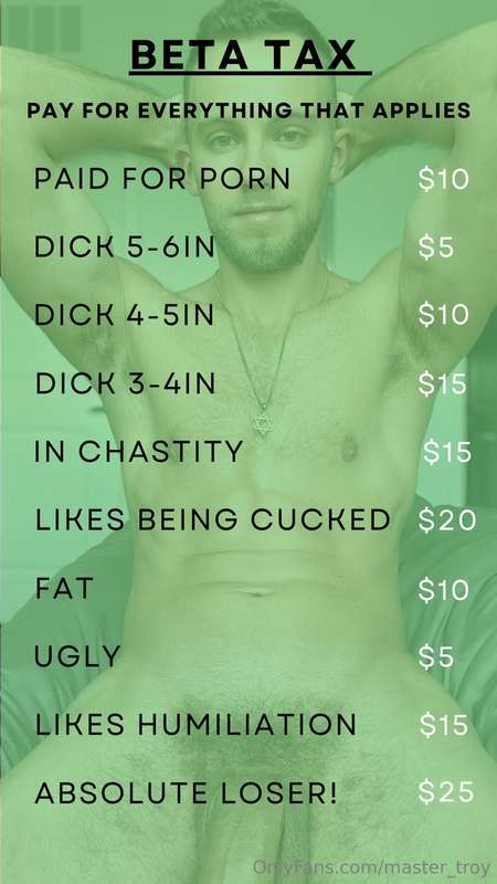 Pay your Beta tax loser!