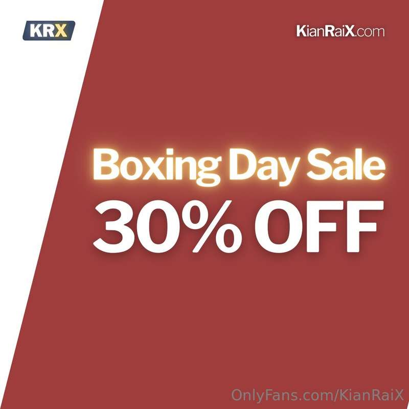 🎁 Boxing Day Sale: 30% OFF📆 December 26 - 30👉 @kianraix 