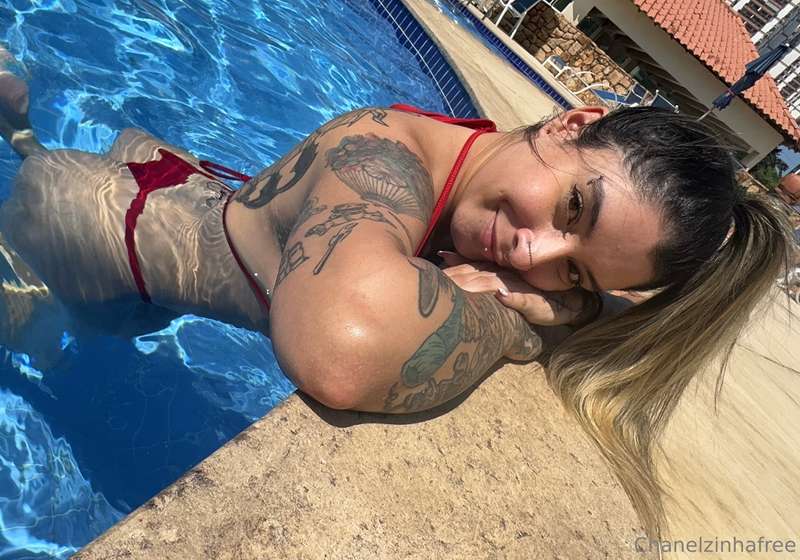 I’m by the pool, my skin wet, my bikini tight… I know you ca..