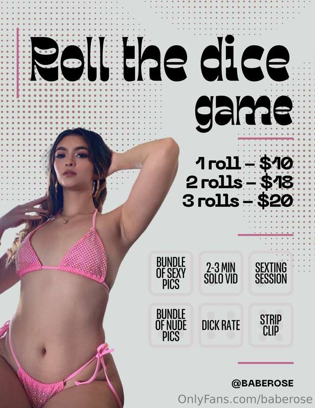 Hey baby😈Feeling lucky tonight? Let’s play a little game! Ro..