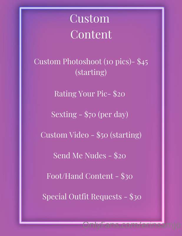 At long last! Here is my custom content breakdown.🥰
⚠️Please..