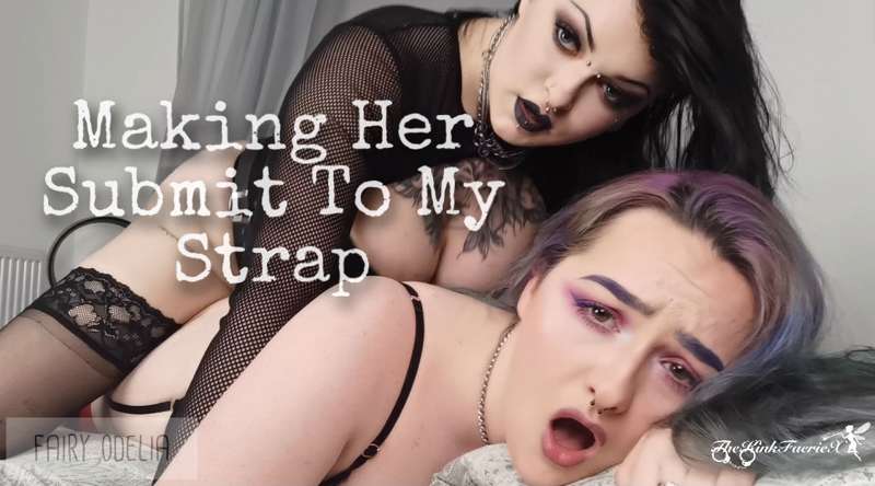 Both wearing heels, stockings, and lingerie, @thekinkfaeriex..