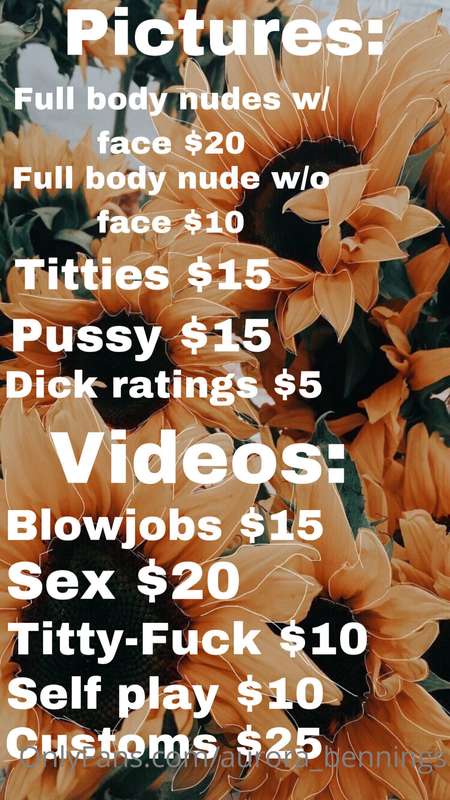 Updated pricing list 🤍