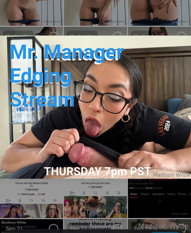 Last nights edging stream! You won’t wanna miss me get blast..