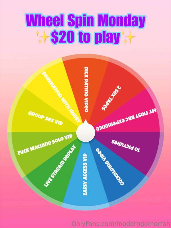It’s WHEEL SPIN MONDAY #11 SPIN: $203 SPINS: $405 SPINS: $60..