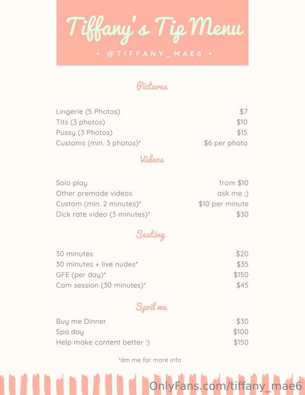 Hey guys I finally posting a tip menu lol

There has been hi..