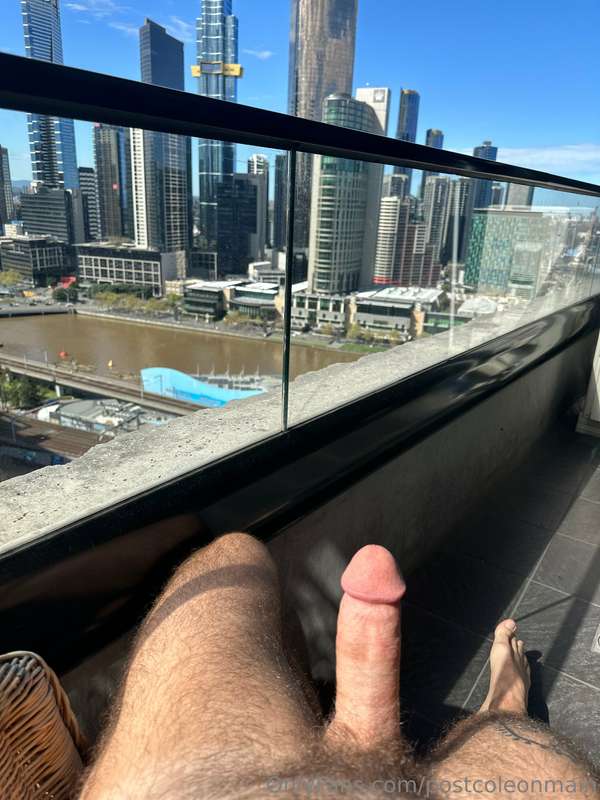 Tempting the boys over to my airbnb by showing them the view