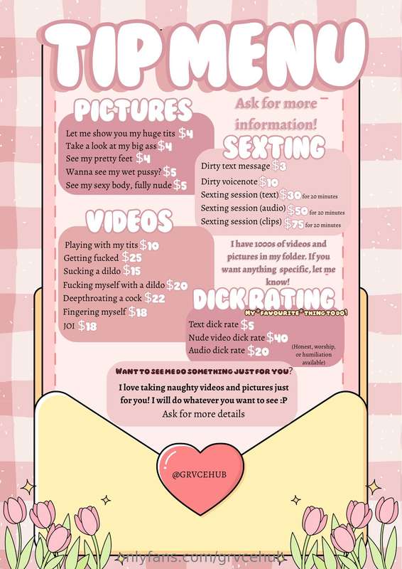 Have you seen my new tip menu yet? Do you see anything you l..