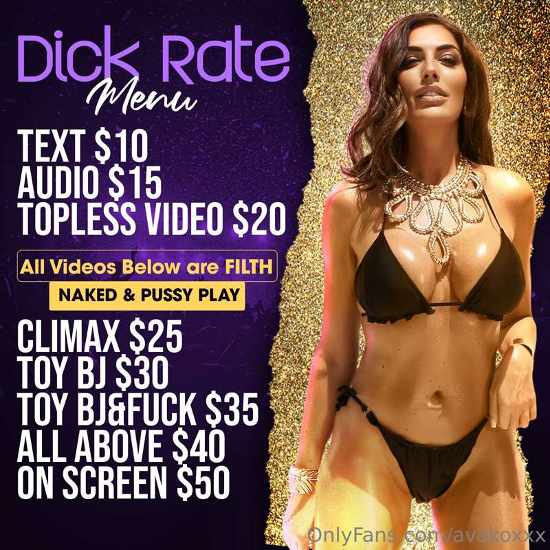 DICK RATE MENU - Tip me in the DMs and get a FREE fuck Scene..