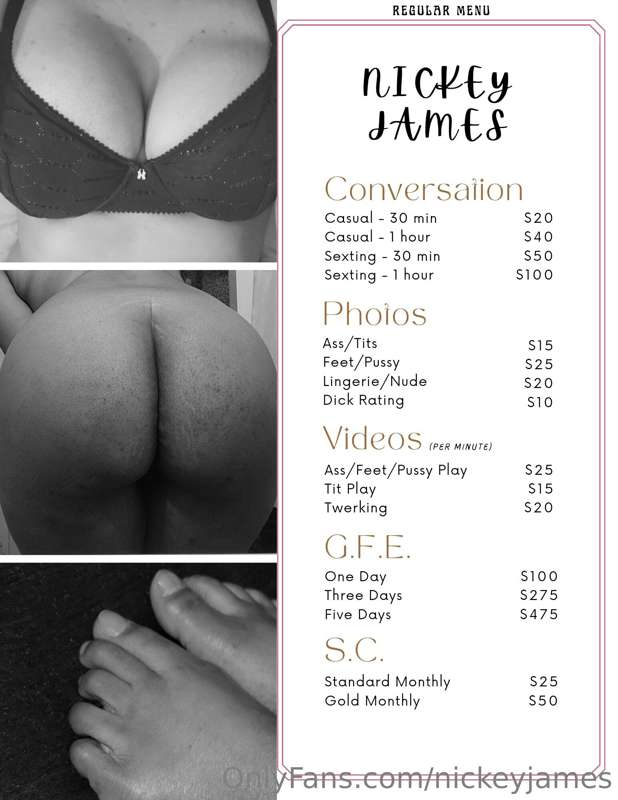 My new, and final, menu pricing. 😌 
(Please note that I no l..