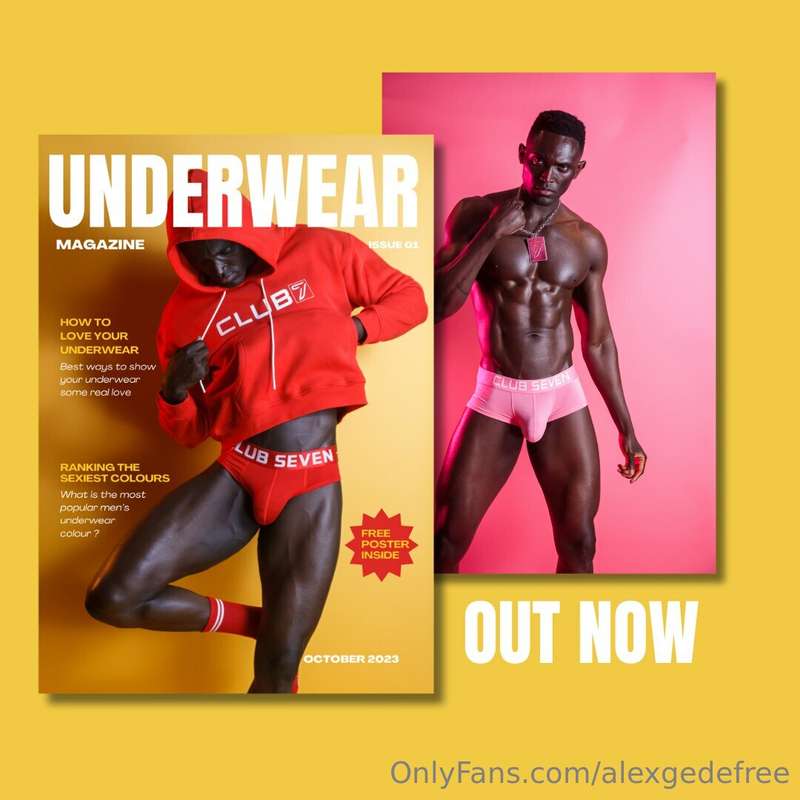 I am on the cover of Men's Underwear Magazine by Club Seven ..
