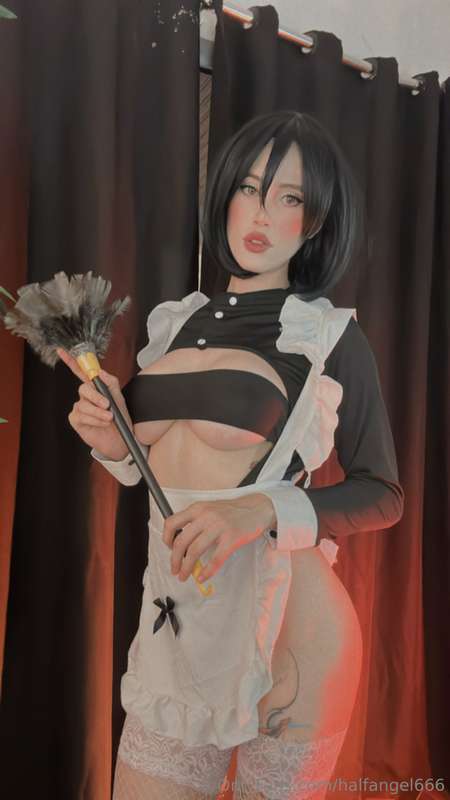 Mikasa MAID 🖤🥵💦 See your DM I sent you photos and videos of ..