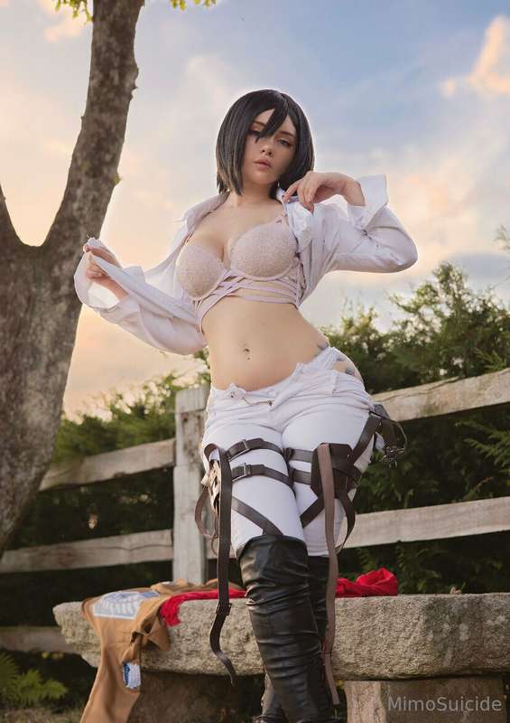 Mikasa Ackerman 🩵 Real material! 40 pics with explicit shoot..