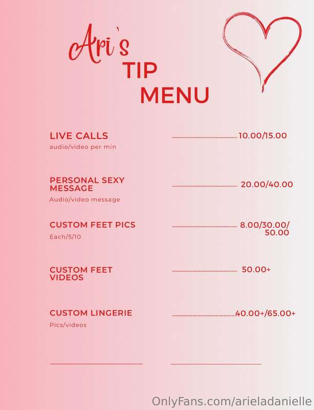 For everyone asking, here’s my tip menu for all my custom co..